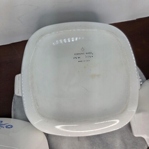 Vintage Corning Ware Cornflower Blue Casserole Dish Set 1 1.5 2.5 Qt Lids USA - Picture 10 of 16